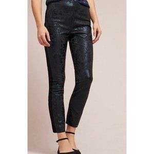 🛑SOLD 🛑 Anthropologie Womens 14 Black Floral Foil Print Th
